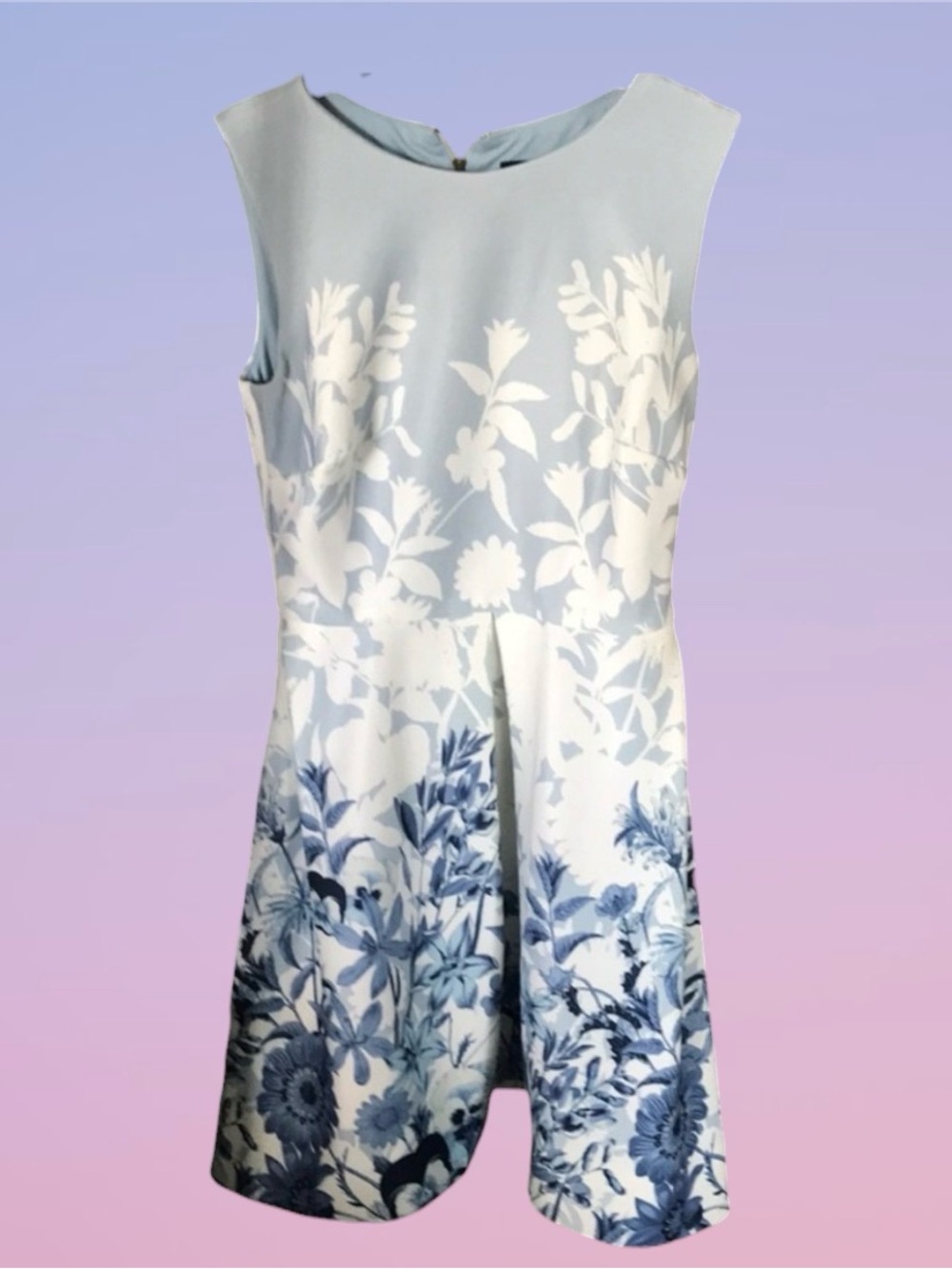 Just...Taylor Light Blue and White Floral Midi Dress